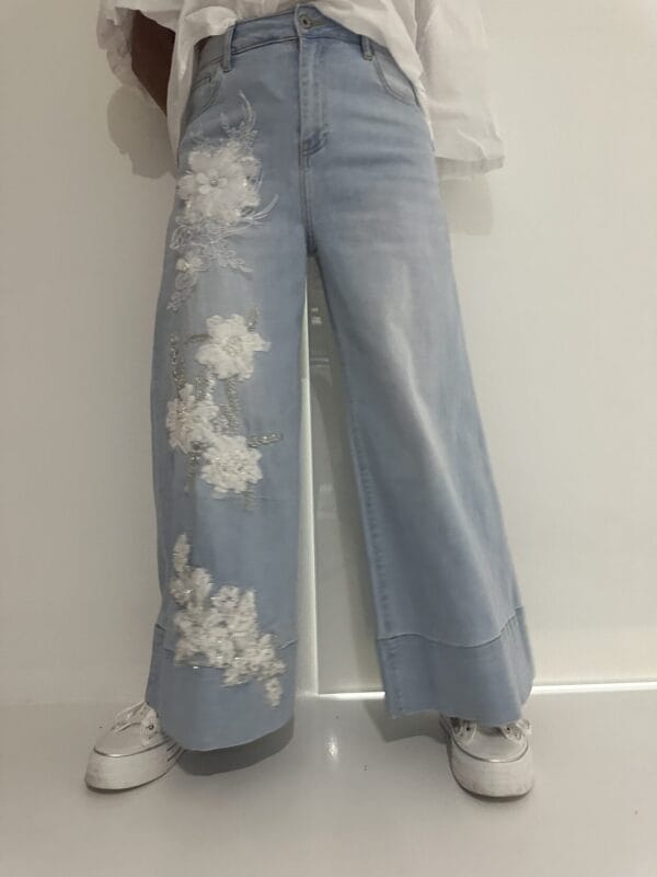 Jeans WhiteSparkleFlower