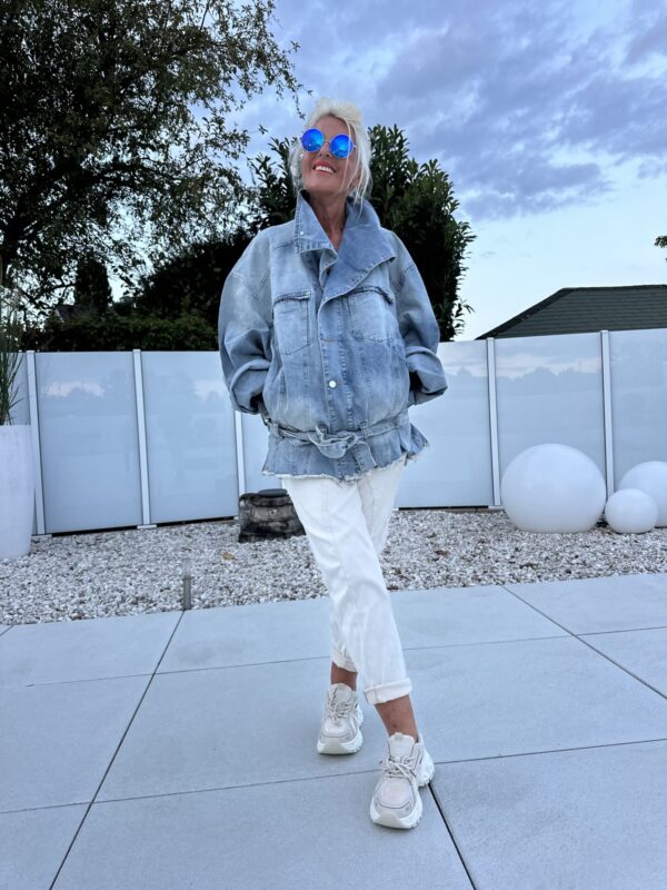 Jeansjacke FransenGürtel